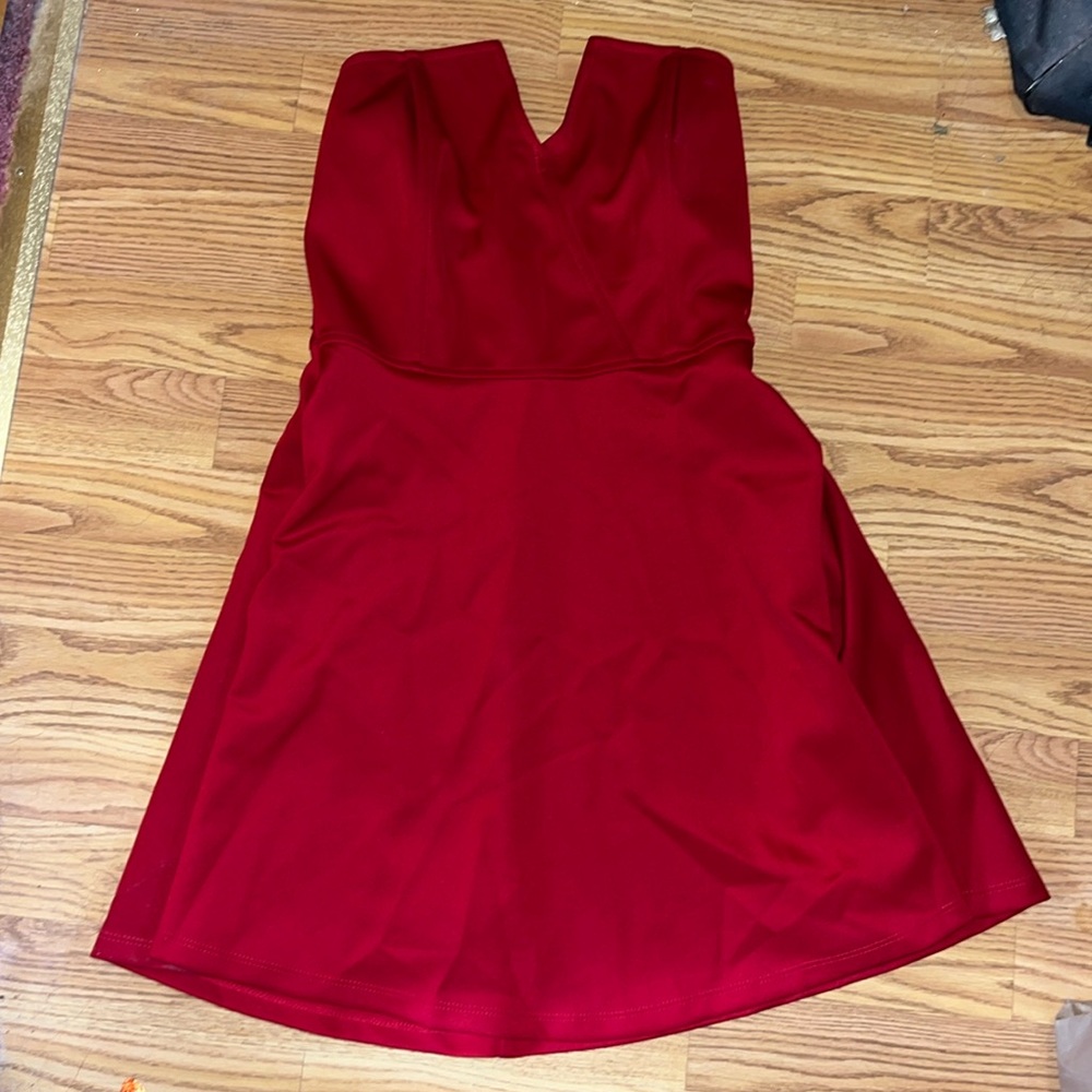 2B Bebe Red Strapless Dress